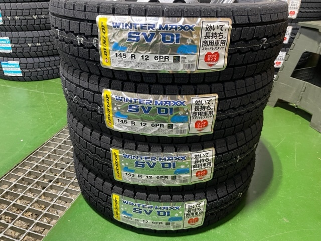 SV01　145/80R12　80/78N(145R12　6PR）新品スタッドレスアルミホイール4本セット送料込みケイフィネスD12ガンメタブラックダンロップ_画像3