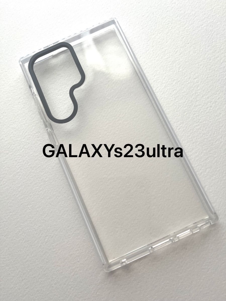 GALAXYs23ultraホワイトラインクリア透明ギャラクシーケースウルトラ新品送料込み