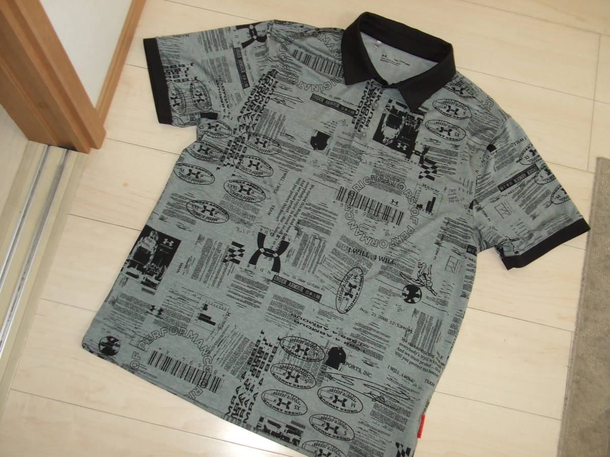 アンダーアーマー　大きいサイズXXL／TTG　25周年半袖ポロシャツ　中古良品　グレー　1364022_画像1