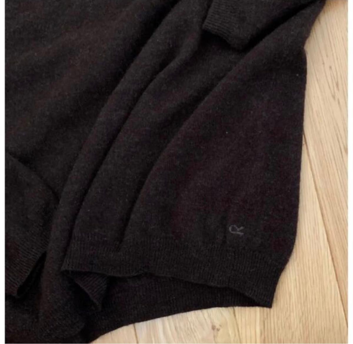 45rpm ニット　V襟　 セーター ウール ダークブラウン　定価¥20520