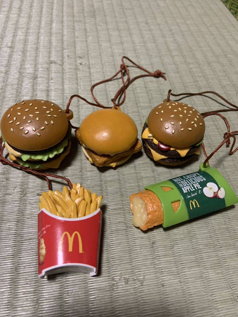  McDonald's hood strap handle burger key holder 12 kind McDonald's mania Mac food sample 