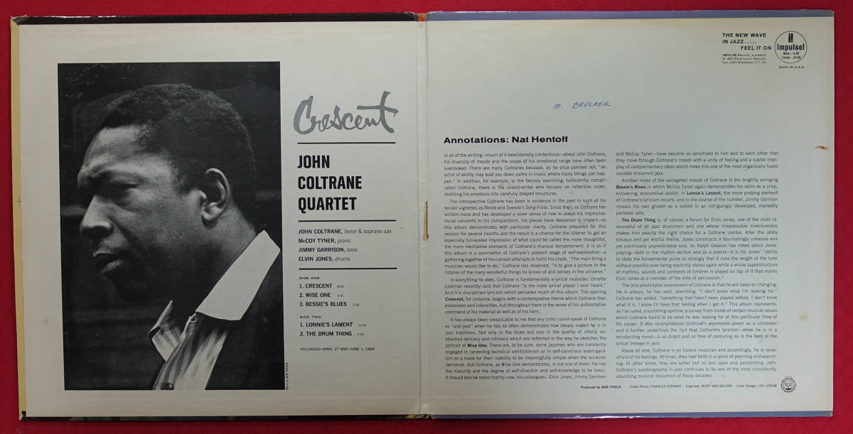 US IMPLUSE A-66 オリジナル CRESCENT / John Coltrane Quartet Van Gelder刻印_画像4