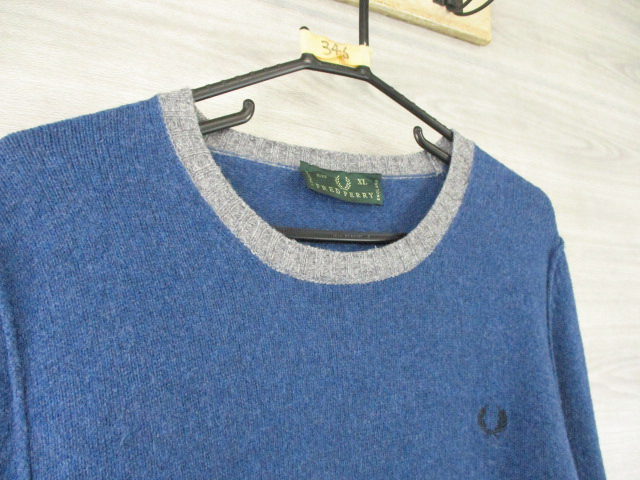 FREDPERRY●フレッドペリー イタリア製＜ウール混 ロゴ刺繍 丸首 ニット＞BTS着用ブランド●M346c_画像4