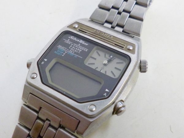 O515-S3-12556◎ SEIKO セイコー H239-5040 シルバーウェーブ デジアナ クオーツ 腕時計 メンズ 現状品①◎_画像1