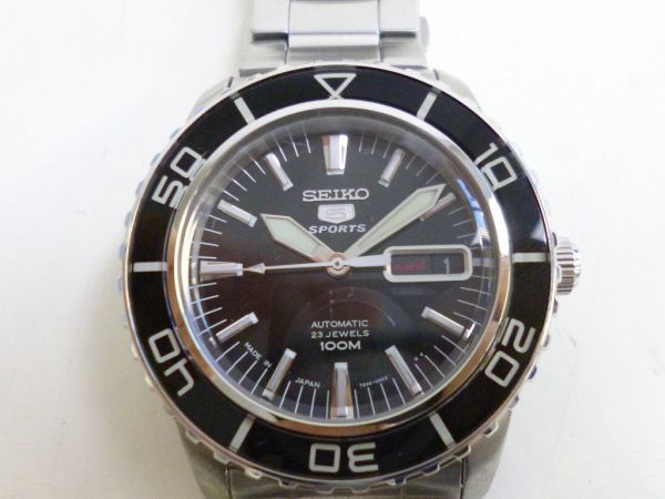 O504-N35-356◎ SEIKO セイコー5 sports 7S36-04N0 デイデイト 100M防水 自動巻 腕時計 メンズ 現状品①◎_画像2