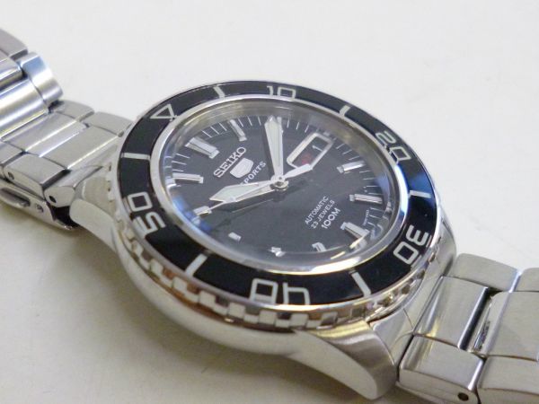 O504-N35-356◎ SEIKO セイコー5 sports 7S36-04N0 デイデイト 100M防水 自動巻 腕時計 メンズ 現状品①◎_画像3