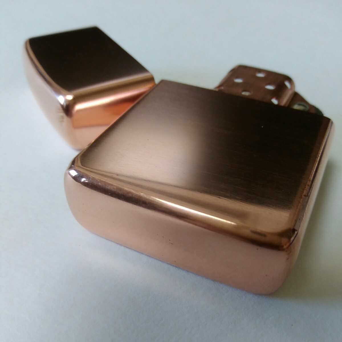 未使用品 SOLID COPPER PREMIUM OIL LIGHTER 純銅無垢(ソリッドカッパー)プレミアムオイルライター ZIPPO互換品 重厚 無地 アーマーケースの画像3