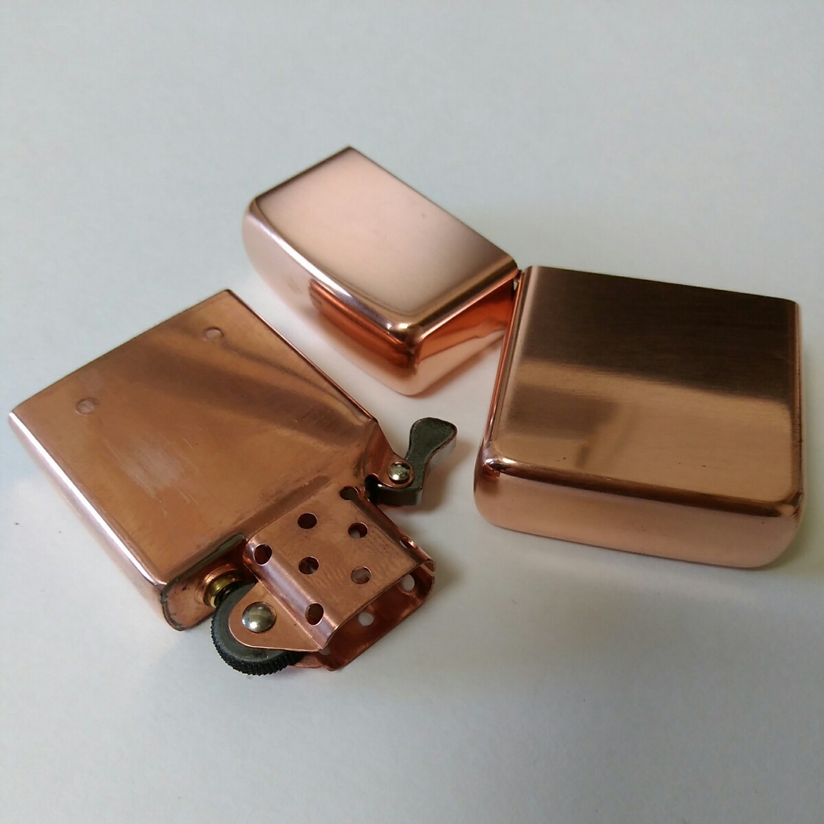 未使用品 SOLID COPPER PREMIUM OIL LIGHTER 純銅無垢(ソリッドカッパー)プレミアムオイルライター ZIPPO互換品 重厚 無地 アーマーケースの画像7