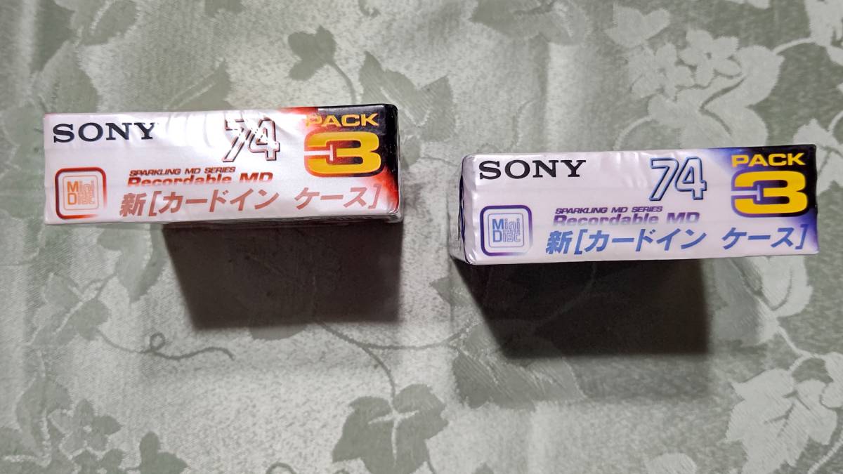 Q 日本製 MD for WALKMAN ミニディスク SONY カラーコーディネート 74分 6枚セット（ 3枚入り×2PACK PEARL ORANGE&PEARL BLUE) 未開封_画像2