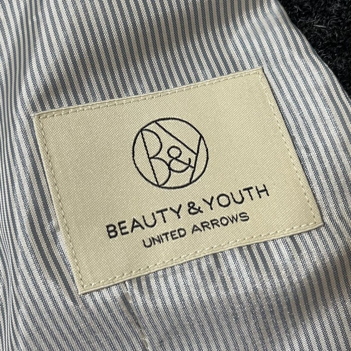 ★美品★ BEAUTY AND YOUTH ユナイテッドアローズ ハリスツイード コラボ クルミボタン ヘリンボーン パッチワーク ジレ ベスト Lサイズ_画像4