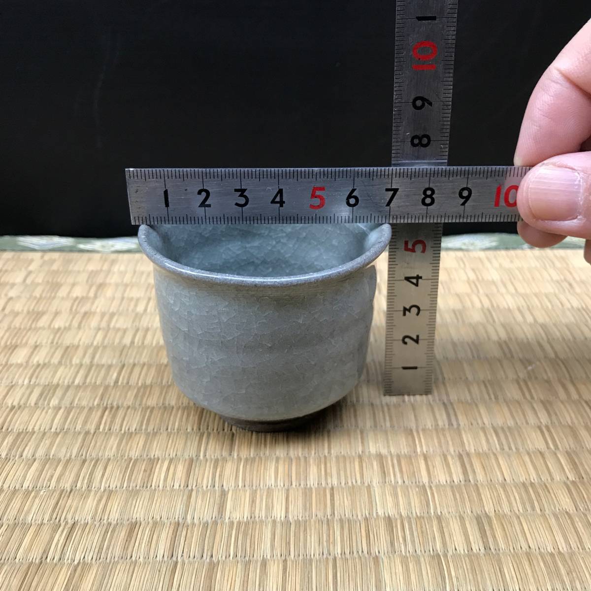 青磁のぐい呑み、清水卯一銘印？酒器　猪口　小鉢　ぐい飲み　盃　杯　珍味入れ（R60105_B）_画像10