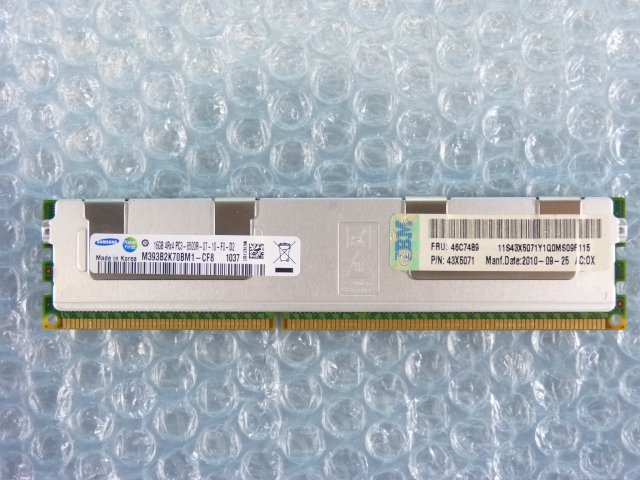 1PHQ // 16GB DDR3-1066 PC3-8500R Registered RDIMM 4Rx4 M393B2K70BM1-CF8 46C7489 43X5071 // IBM System x3550 M3 取外 //在庫6_画像1