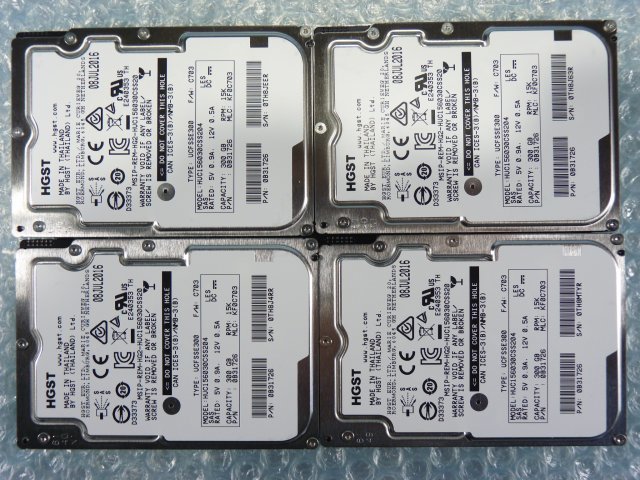 1PJD // 4個セット / HGST HUC156030CSS204 300GB 2.5インチ SAS HDD 15K(15000)rpm 12Gb 15mm // HITACHI HA8000/RS220 AN1 取外 //在庫3_画像6