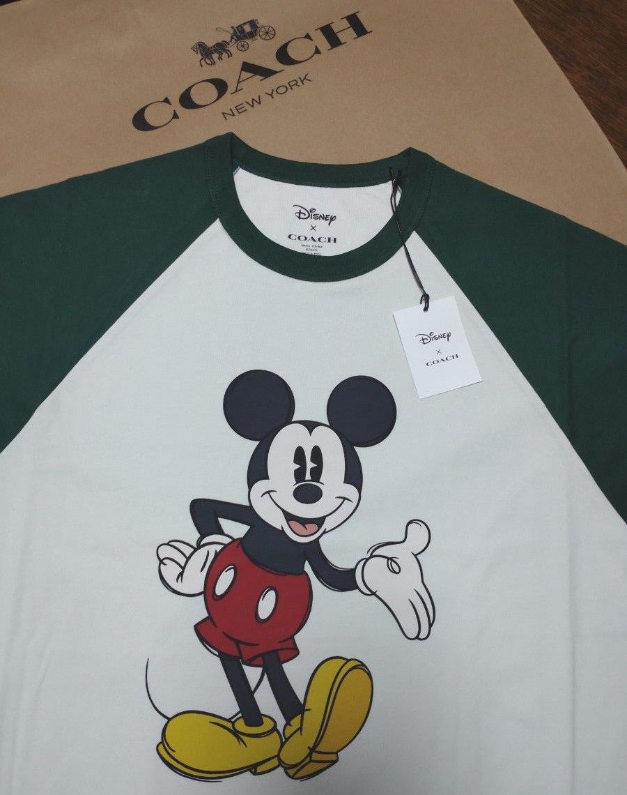 新品 DISNEY X COACH ミッキーマウス Tシャツ 半袖 LLサイズ メンズ コットン100% ユニセックス 男女兼用