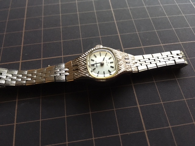 希少 レア ヴィンテージ SEIKO セイコー Hi-Beat WGP ホワイトゴールド 1120-3020 シルバー 手巻き レディース 腕時計の画像5
