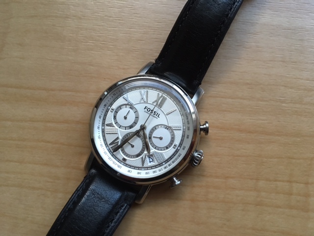 レア 良品 FOSSIL フォッシル クロノグラフ デイト FS5102 BUCHANAN ブキャナン シルバー 純正革ベルト クオーツ メンズ 腕時計