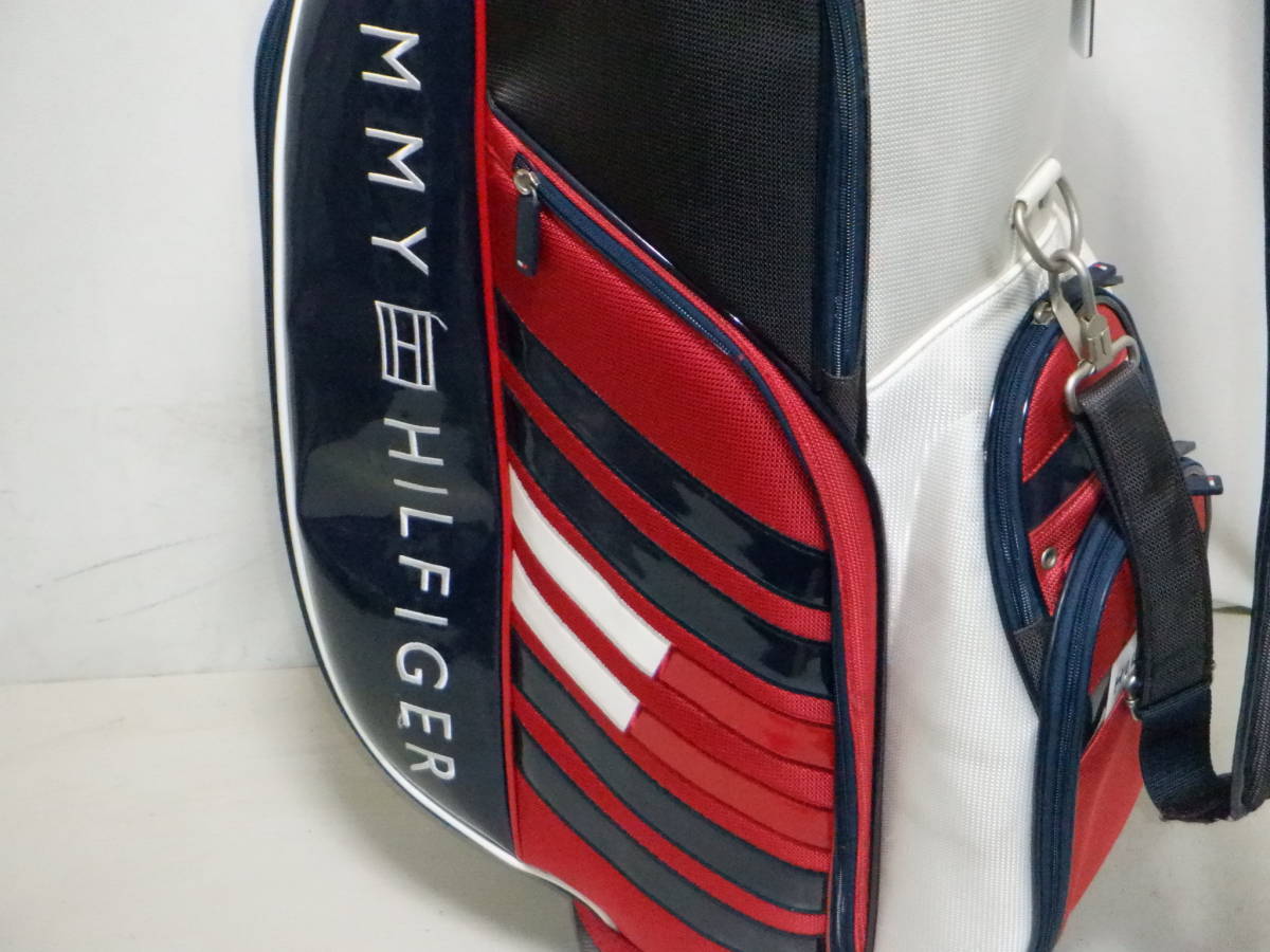  TOMMY HILFIGER GOLF 9.型★中古★アスリートスポーツカートバック (WHxNVxRED)_画像8