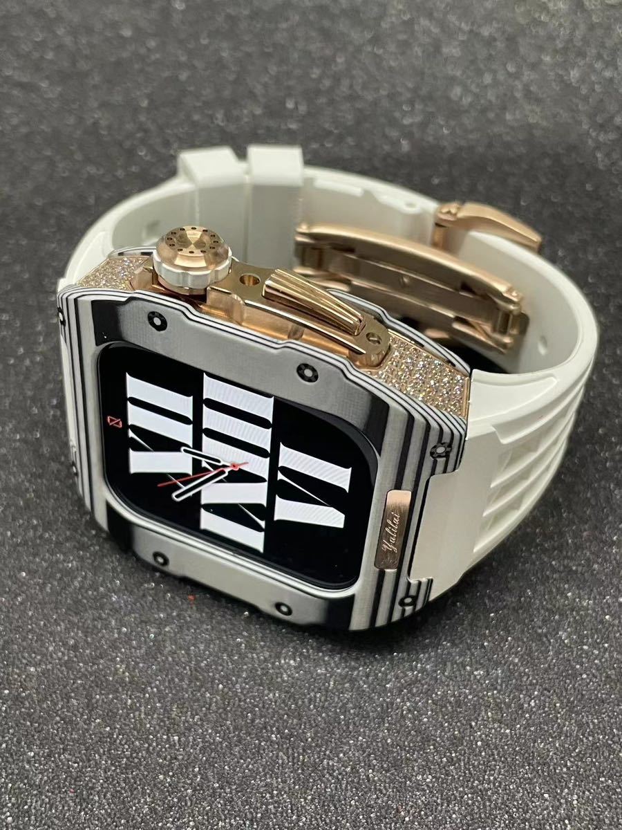 Apple Watch Series 8 7 6 5 4 SE (44mm 45mm) for band Apple watch carbon fibre /CZ diamond 