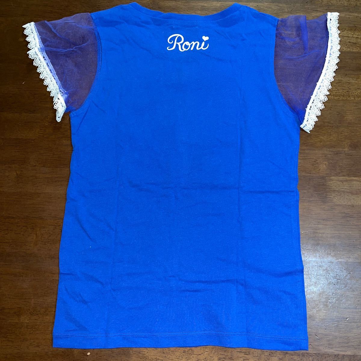 【RONI／ロニィ】Tシャツ　ミニスカート　チュールスカート　サイズL　150㎝　155cm　中古　上下２枚セット　青_画像5