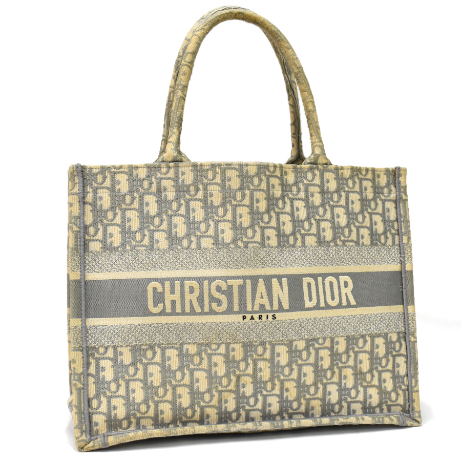 クリスチャンディオール ブックトート ミディアム ハンドバッグ オブリーク エンブロイダリー グレー Christian Dior 1点限定_画像1