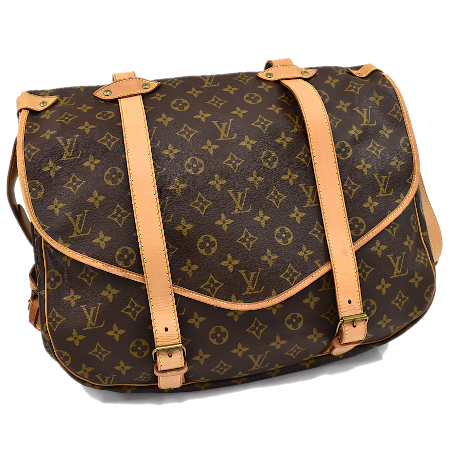 ルイヴィトン ソミュール43 ショルダーバッグ M42252 モノグラム キャンバス レザー ブラウン LOUIS VUITTON Saumur 43