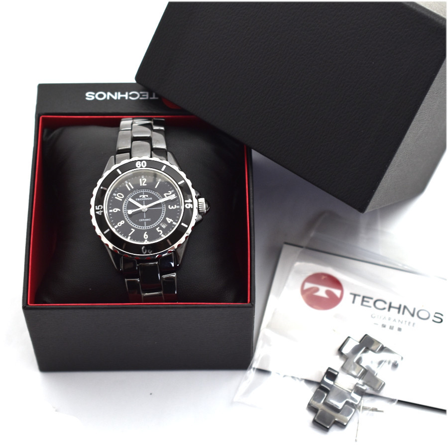 新品同様 テクノス 腕時計 T9A61 SS×セラミック メンズ」 ブラック文字盤 TECHNOSの画像6