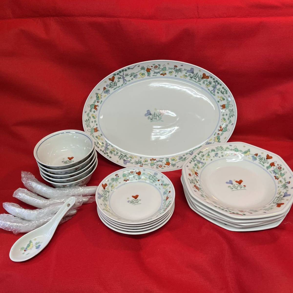 ☆美品☆ 大昭和龍峰製 食器21点セット 大皿 小皿 炒飯皿 小鉢 ☆美品☆ 大昭和龍峰製 食器21点セット 大皿 小皿 炒飯皿 小鉢