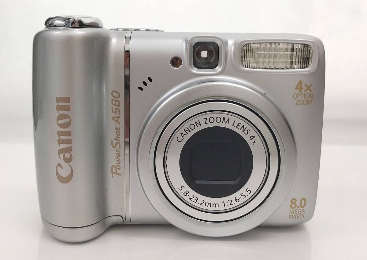 【461】キャノン Canon PowerShot A580 PC1264 ZOOM LENS 4× 5.8-23.2mm 1:2.6-5.5 コンパクトデジタルカメラ コンデジ レア 現状品_画像1