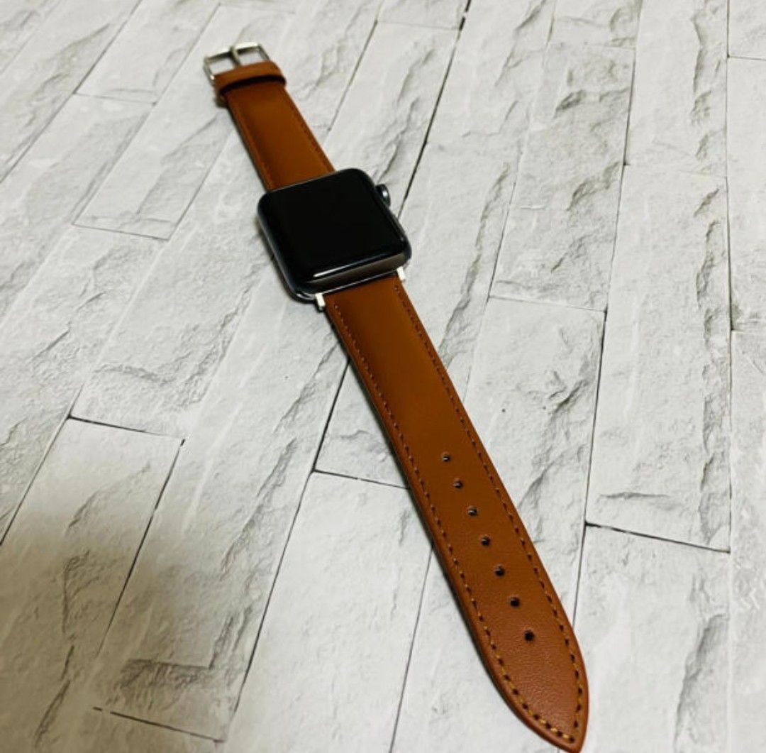 【2本セット】 Apple Watchベルト  アップルウォッチバンド  スマートウォッチベルト レザーベルト 予備ベルト
