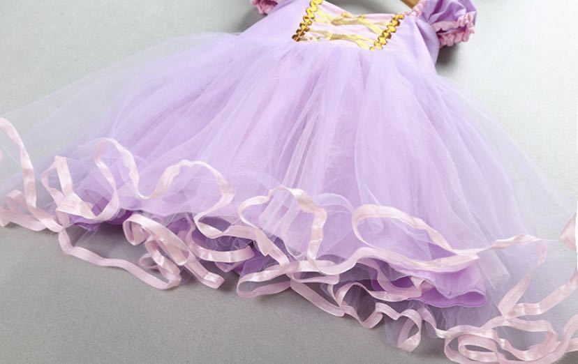 90. Princess dress girl dress One-piece . birthday presentation costume Halloween costume child cosplay Christmas present purple 