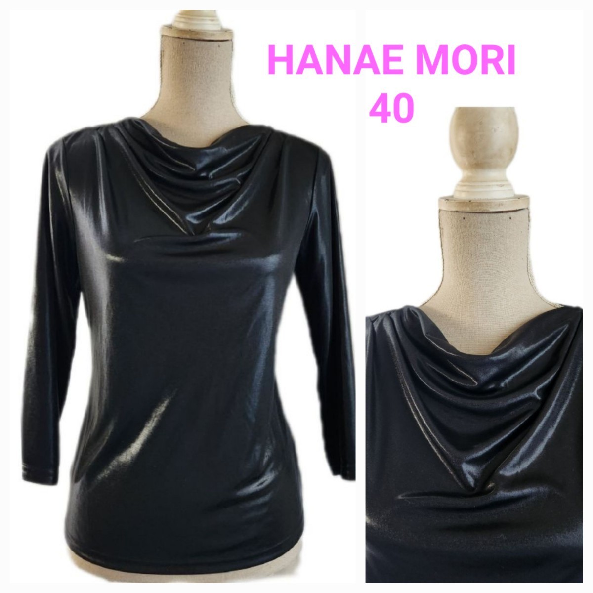 未使用レベル　HANAE MORI　日本製　素敵なブラウス　フォーマル適用 ドレープ ブラウス_画像1