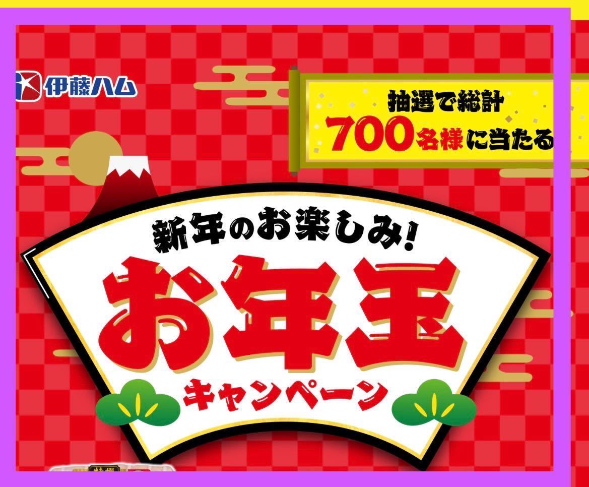 懸賞応募■ラスト出品■伊藤ハム■お年玉キャンペーン【お年玉コース:応募券 1枚】現金10,000円が当たる!!_お年玉コースの応募です◆ラスト出品です