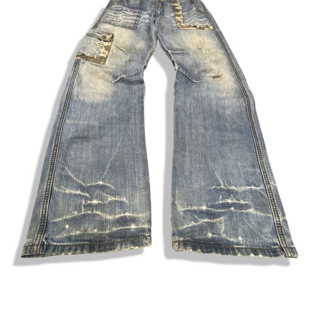 Rare 00s Japanese bootcut banana grunge denim label g.o.a lgb ifsixwasnine 14th addiction grunge TORNADO MART ブーツカット_画像4