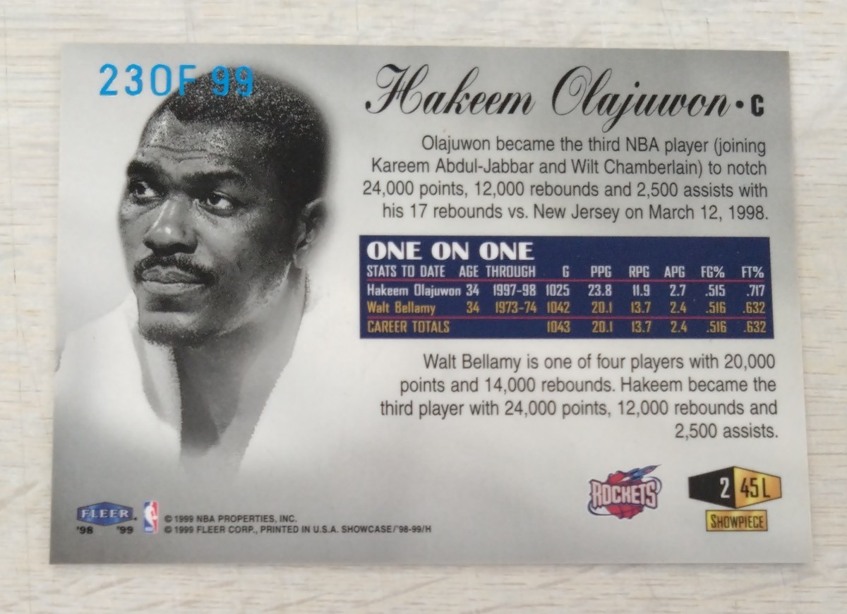 98-99 Fleer Showcase Legacy Collction Hakeem Olajuwon /99_画像2