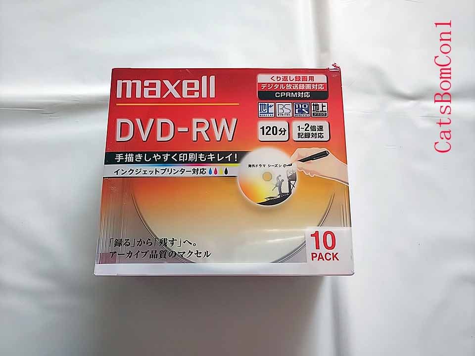 ●DVD-RW maxell くり返し録画用 120分 CPRM対応 1-2倍速 10枚パック DW120PLWP.10S