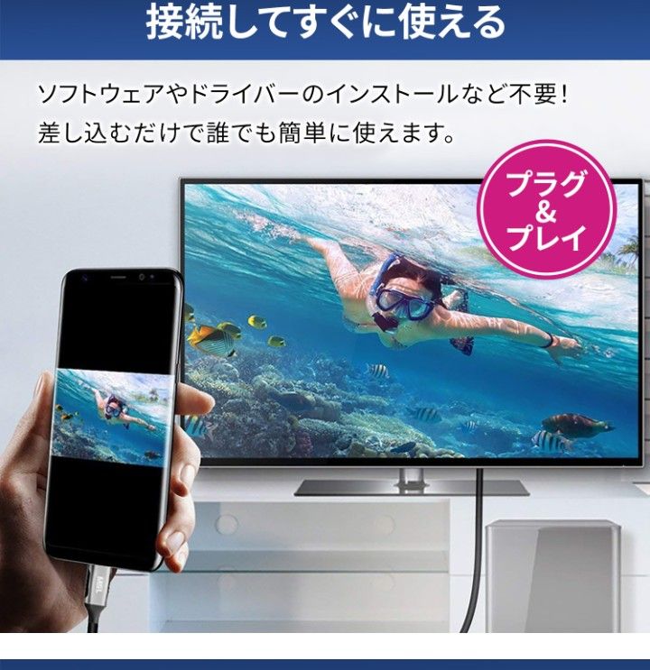 iPhone15 Plus Pro Max 対応 Type-C(オス) to HDMI(オス)  3m 4K  60Hz 