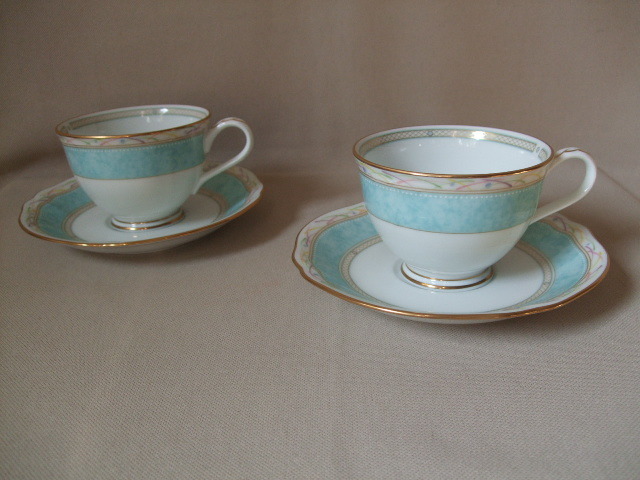 Noritake / HANAREIKU 花麗句 / コーヒー碗皿ペアセット / 日本製 / 箱に傷み / 未使用品 / はなれいく _Noritake / HANAREIKU 花麗句