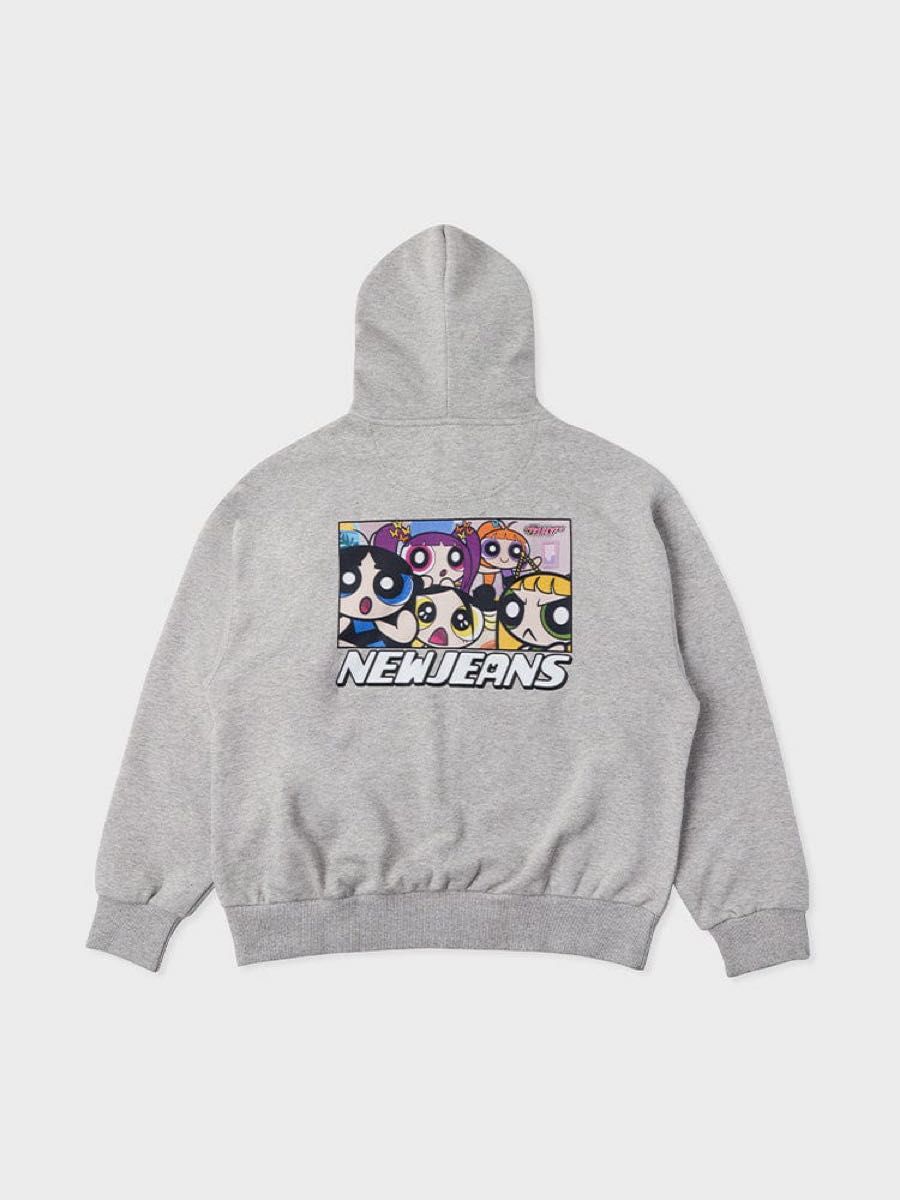NewJeans ラインフレンズ コラボ パーカー グレー Lサイズ NewJeans ラインフレンズ コラボ パーカー グレー Lサイズ