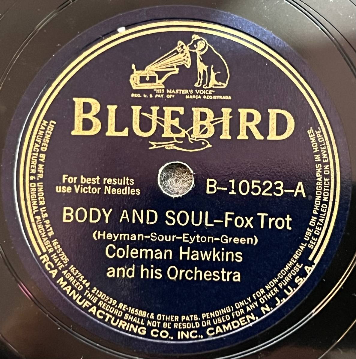 COLEMAN HAWKINS AND HIS ORCH. BLUEBIRD Body and Soul/ Fine Dinnerの画像1
