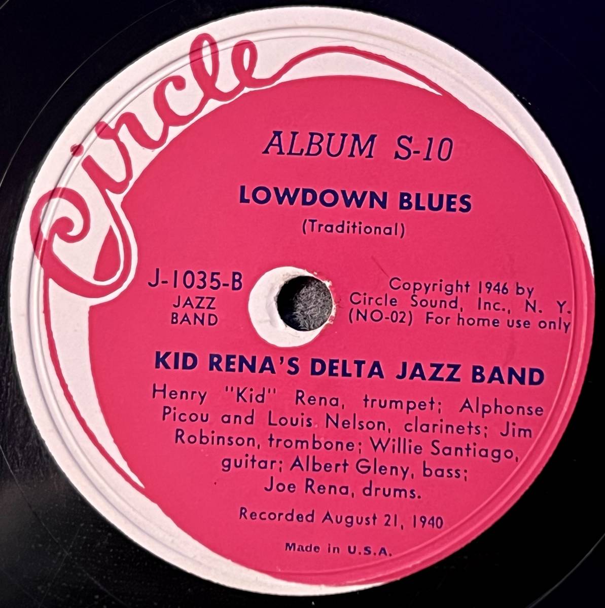 KID RENA'S DELTA JAZZ BAND CIRCLE Gettysburg March/ Lowdown Blues_画像2