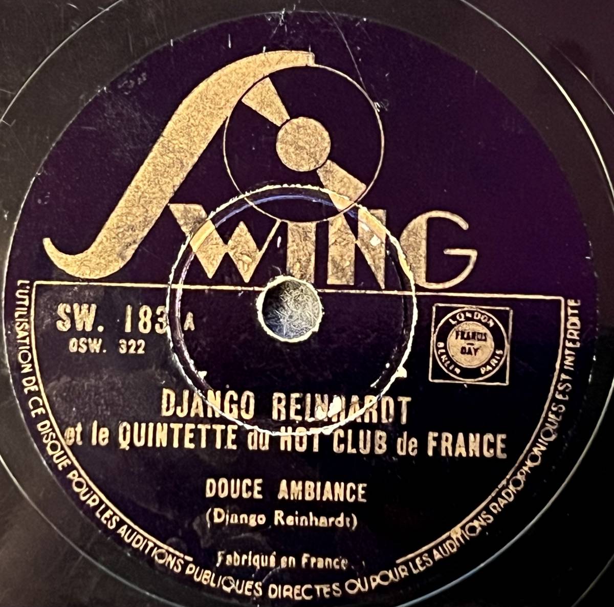 DJANGO REINHARDT SWING Douce Ambiance/ Cavalerie_画像1