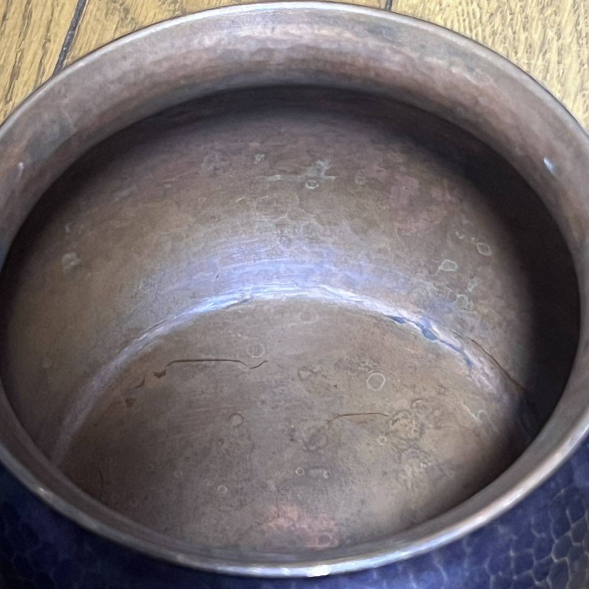 清穂堂 鎚起銅器 茶器揃 5点セット 湯沸 建水 茶筒 茶托 茶箕 銅製 玉川堂 茶こぼし 共箱_画像5