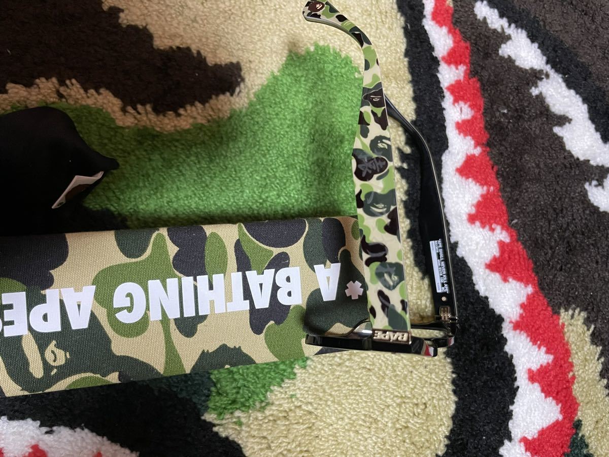 1円 〜 新品 BAPE APE サングラス ABC CAMO カモ メガネ A BATHING APE 度なし nigo baby milo マイロ 男女兼用_画像3