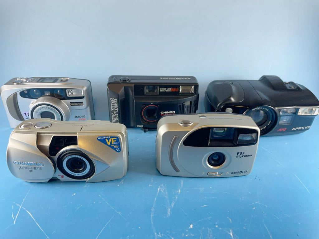 OLYMPUS /MINOLTA/APEX/CHINON/Macroma カメラ フィルムカメラ 5点まとめ　稼働未確認　ジャンク扱い_画像1