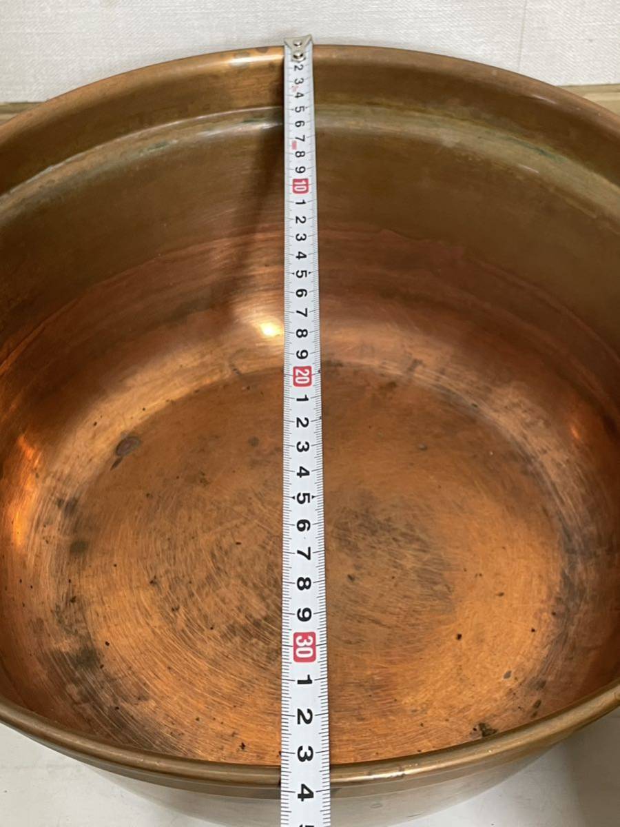 銅山菜鍋　約33cm　銅鍋 調理器具 いろり鍋 約1800g_画像4