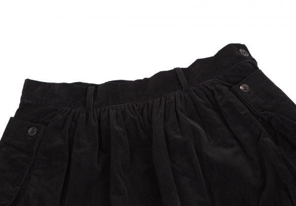 ワイズY's サイドポケットコーデュロイスカート 黒3_画像4
