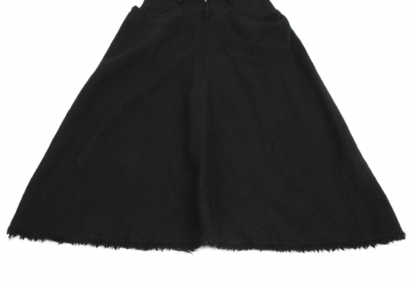 ワイズY's ウール縮絨ヘリンボーン織りスカート 黒2_画像7