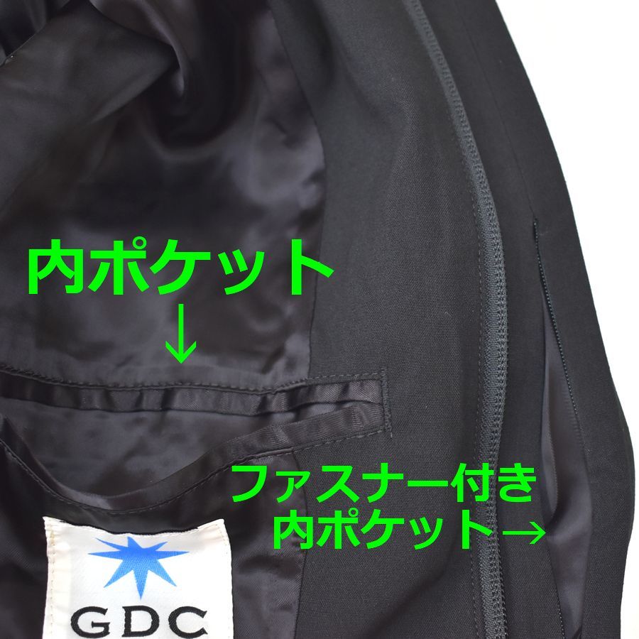 GDC ジーディーシー 日本製 ノーカラージャケット マオカラー ブルゾン ジャンパー 黒 メンズSサイズ 本州送料無料 A166_画像4
