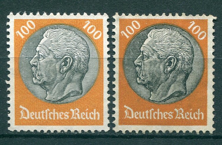 3206◇ドイツ　1935年　ヒンデンブルク大統領　100pf高額　2枚　MH_画像1