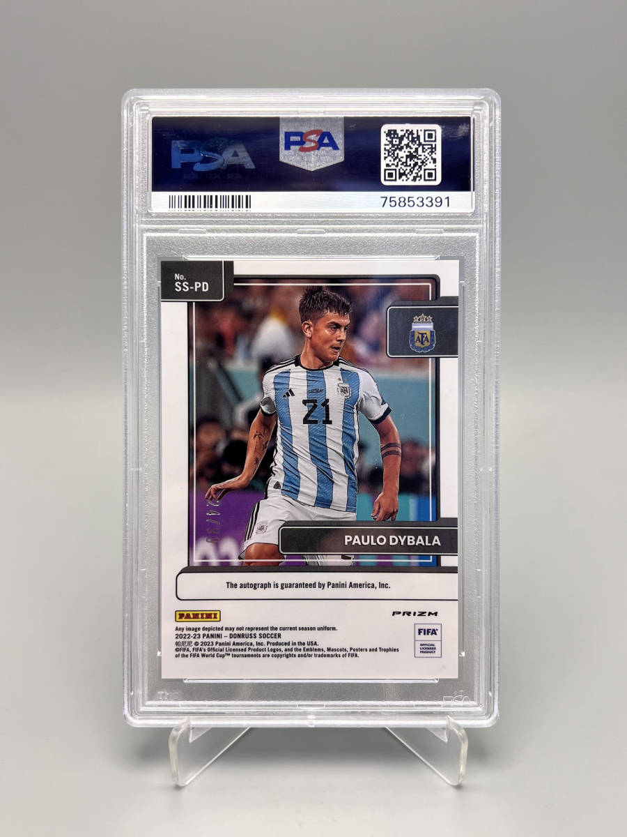 【99枚限定 POP1 PSA 10/10】2022-23 Panini Donruss パウロディバラ Paulo Dybala 直筆サインカード Blue Prizm Auto_画像2